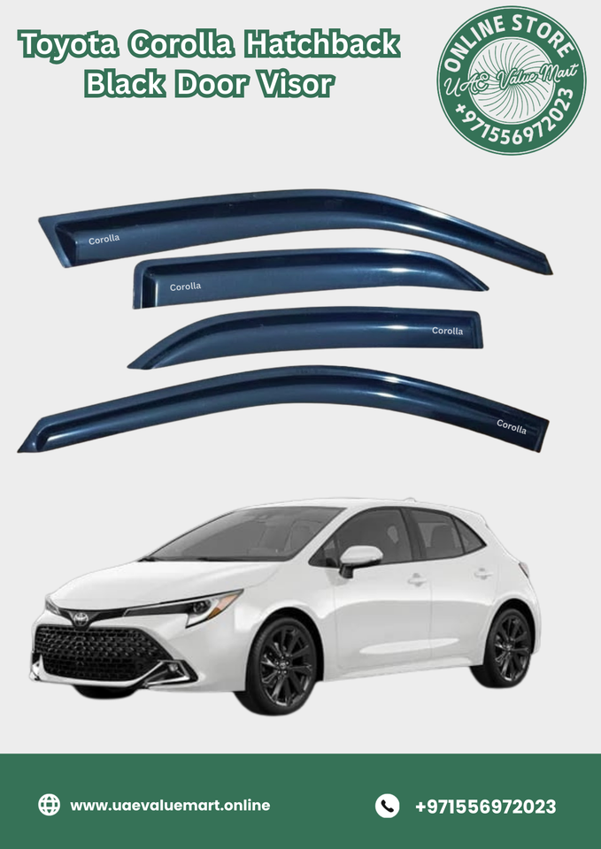 Toyota Corolla Hatchback Black Door Visor Premium Quality  (2019 to 2024)