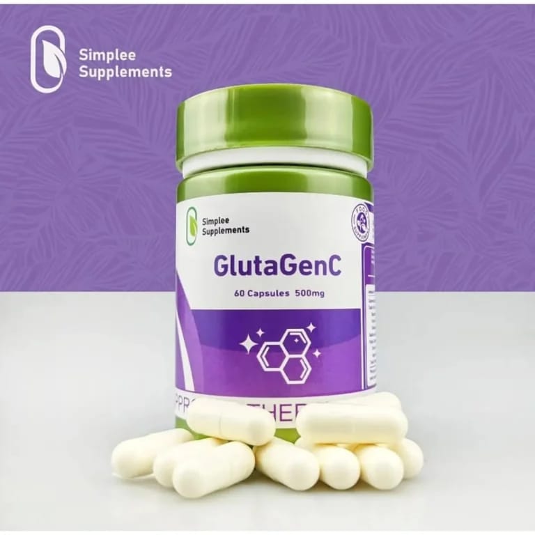 Simplee Supplements GlutaGenC – 500mg Skin Brightening & Antioxidant Capsules (60 Cap)