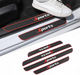 Sports Silicone Car Door Sill Scuff Plate Set of 4 Car Door Sill Protector Pads Silicone Door Sill Scuff Plate Sticker for Car Door Sill Protector