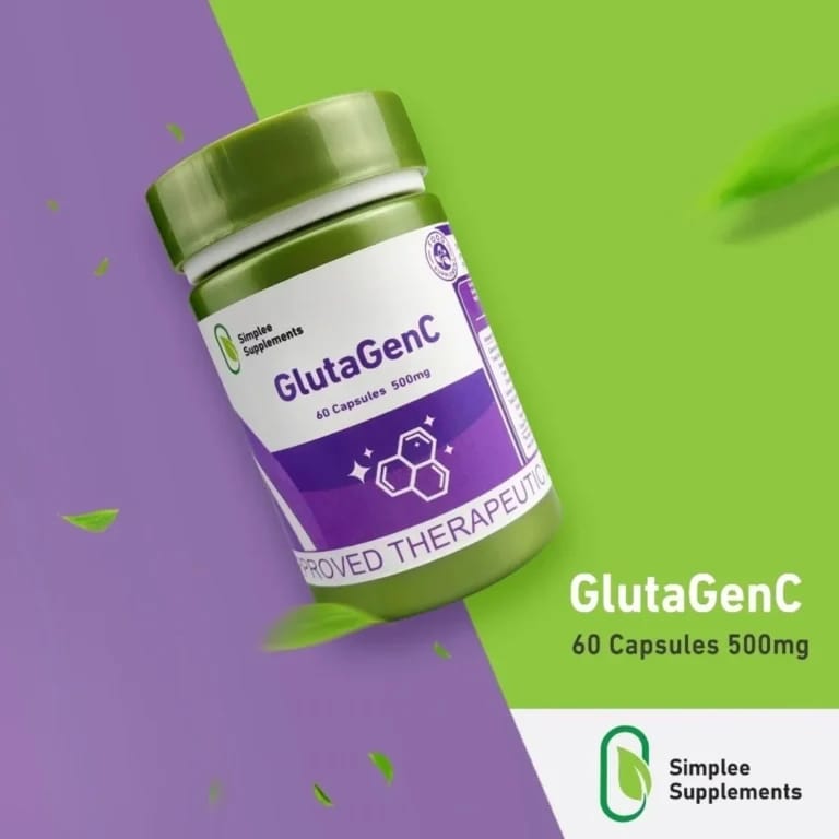 Simplee Supplements GlutaGenC – 500mg Skin Brightening & Antioxidant Capsules (60 Cap)