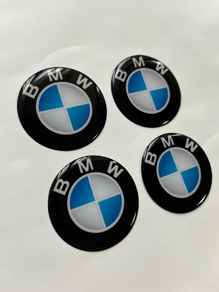B-M-W Car Hub Cap Decor Sticker Badge 56Mm Wheel Rim Cover Decal (4pc)