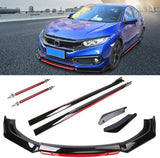 universal Body Kit Red & Black (Front lip , Size Skits & Rear Bumper side lips) Premium Quality