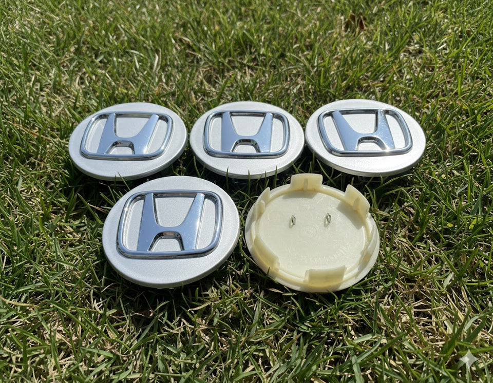 Honda Wheel Center Caps Silver (4pc) Premium Quality