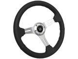 JDM Sports Universal Steering Wheel 14 in 6 - Hole Racing Steering Wheel Solid Color Spoke ABS Drifting Wheel Universal For Car (Black)