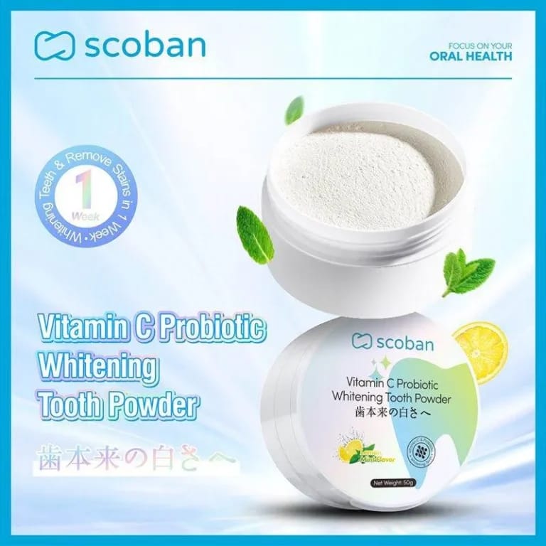 Scoban Vitamin C Probiotic Whitening Tooth Powder – 50g