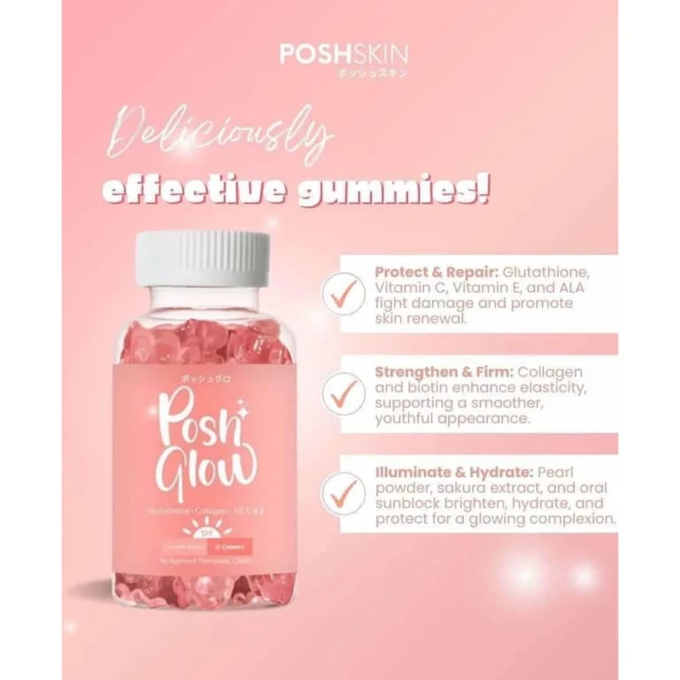 Posh Glow All-In-One Beauty Gummy – Lychee Flavor