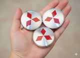 Mitsubishi Wheel Center Caps Silver  (4pc) Premium Quality