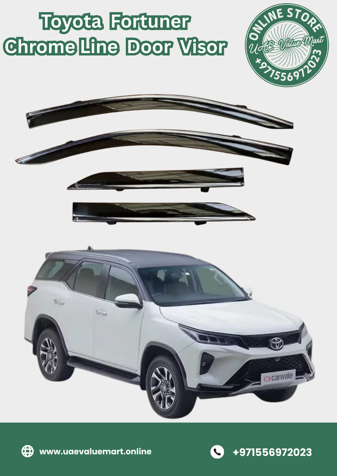 Toyota Fortuner Chrome Line Door Visor Premium Quality (2016 +)