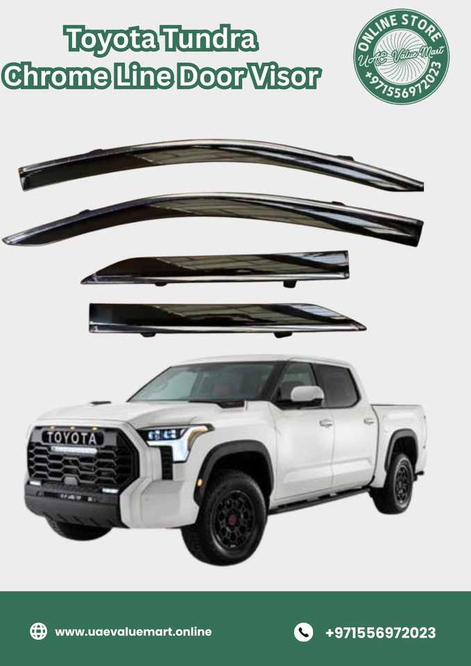 Toyota Tundra Pickup Chrome Line Door Visor Premium Quality