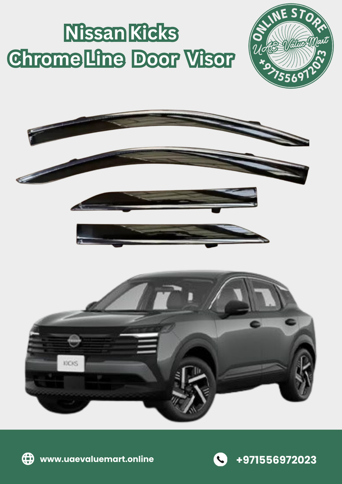 Nissan Kicks Hatchback Chrome Line Door Visor Premium Quality (2015+)