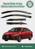 Toyota Yaris Sedan Chrome Line Door Visor Premium Quality