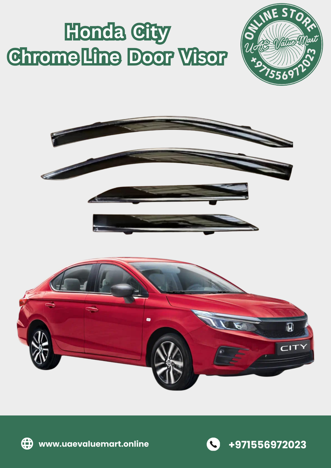 Honda City Chrome Line Door Visor Premium Quality