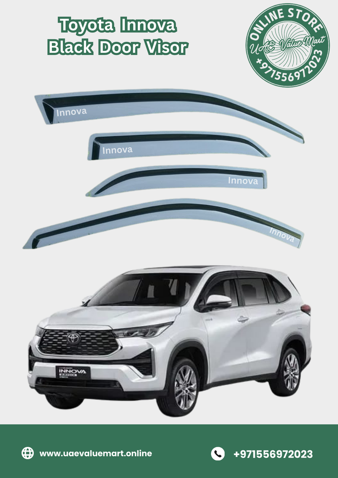 Toyota Innova Black Door Visor Premium Quality (2016 to 2023+)