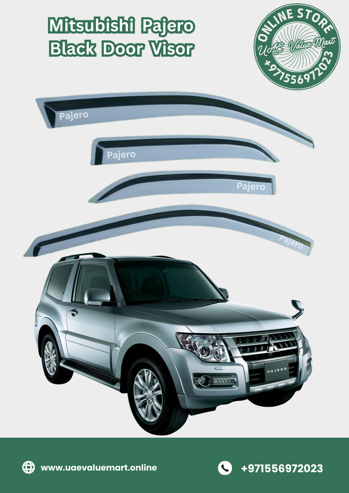 Mitsubishi Pajero Black Door Visor Premium Quality (2010 to 2015)