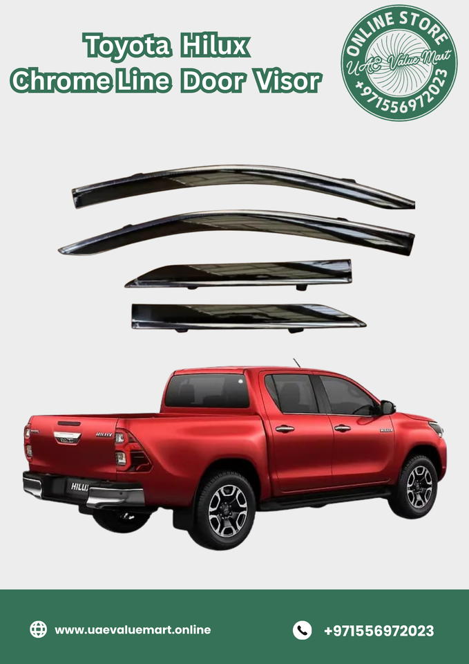 Toyota Hilux Chrome Line Door Visor Premium Quality