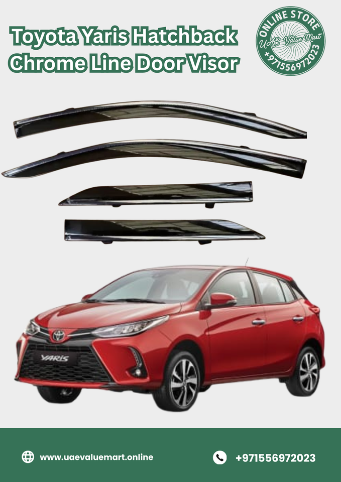 Toyota Yaris Hatchback Chrome Line Door Visor Premium Quality (2008 to 2011)