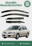 Nissan Tiida Sedan Chrome Line Door Visor Premium Quality (2005 to 2010)