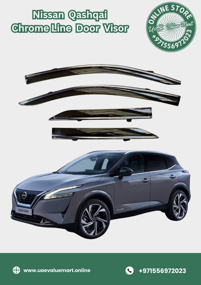 Nissan Qashqai Chrome Line Door Visor Premium Quality
